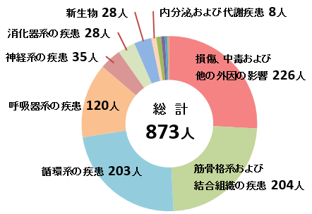 退院患者 疾病別分類(平成30年度)のグラフ